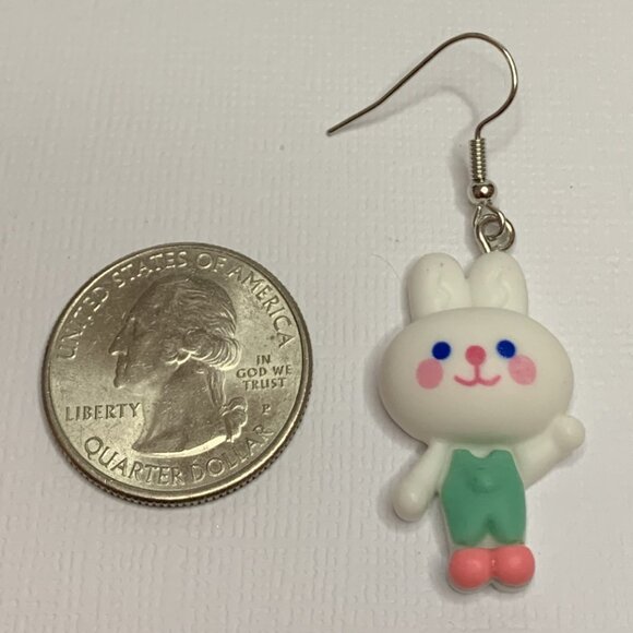 Easter Bunny, Bunny Rabbit Earring, Easter Basket Gift, Rabbit Earring, Bunny - Picture 3 of 5